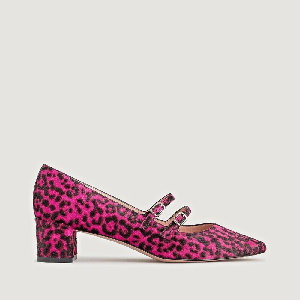 NWT J Crew Pink Leopard Mary Jane pumps - Picture 2 of 3